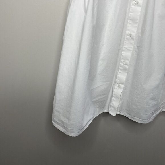 MADEWELL Shirt Dress Women XS Button Front Mini Cotton Poplin Crisp White NS126 - Picture 7 of 13